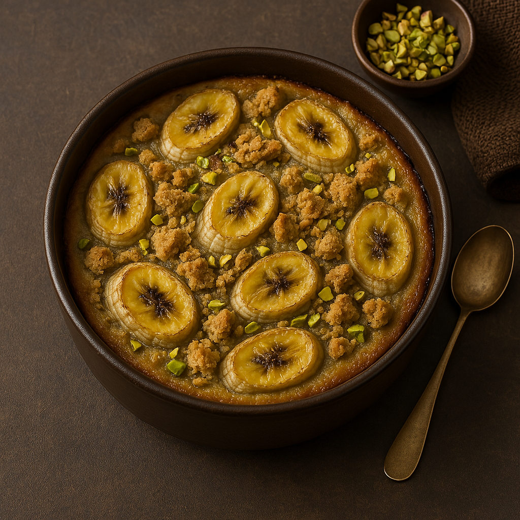 Baked Banana Halva Pudding